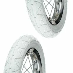 Caoutchouc 2x Pneu Blanc 12 1/2 X 1.75 X 2 1/4" (47-203) Lisse ORTEM WILLY Vélo Enfant Draisienne Poussette