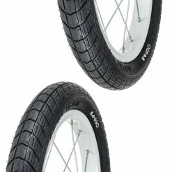 Caoutchouc 2x Pneu Noir 14 X 2.00" (50-254) Lisse ORTEM VENOM Vélo Enfant Junior Mixte Route Chemin