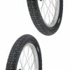 Caoutchouc 2x Pneu Noir 18 X 2.00" (50-355) Slick ORTEM Vélo Enfant Junior Mixte Route Chemin