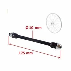 Acier Galvanisé AXE DE Roue Velo Universel 10x175 MM MOYEU Arriere Plein VTT Route BMX Fixie SINGLESPEED Vintage Ancien ECROU 10MM 175MM