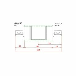 Boitier Pédalier Axe Carré BBS15 118mm -Acier Cr-Mo Soldes boitier pedalier axe carre bbs15 118mm 1