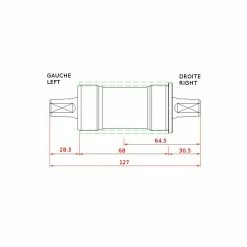 Boitier Pédalier Axe Carré BBS15 127mm -Acier Cr-Mo Soldes boitier pedalier axe carre bbs15 127mm 1
