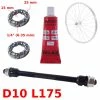 KIT AXE DE ROUE ARRIERE Ø 10mm Lg. 175mm GRAISSE ROULEMENT -Acier Cr-Mo Soldes kit axe de roue arriere o 10mm lg 175mm graisse roulement