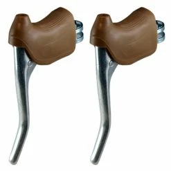 Aluminium KIT LEVIER DE FREIN ET REPOSE MAIN PAIRE COCOTTE VINTAGE VELO COURSE 22.2MM ALU -Acier Cr-Mo Soldes kit levier de frein et repose main paire cocotte vintage velo course 222mm alu 1