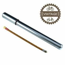 Acier Chromé POMPE ACIER CHROME 300MM RACCORD PRESTA SCHRADER VINTAGE VELO RETRO