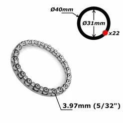 Acier Galvanisé Roulement Cage à Billes 31mm 40mm 22 Billes 5/32" Direction 1 1/8" Oversize Vélo Cycle Ville Route Vtt -Acier Cr-Mo Soldes roulement cage a billes 31mm 40mm 22 billes 532 direction 1 18 oversize velo cycle ville route vtt 2